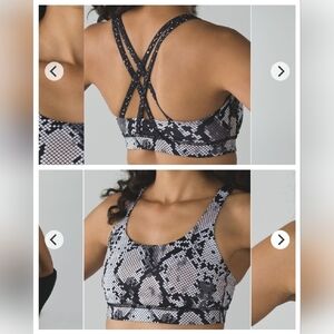Lululemon Energy Bra Ziggy Snake Butter Pink Black/Butterfly Texture Mink Berry.